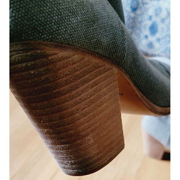 Rag & Bone Newbury Classic Green Canvas Size 10 Back Zip Ankle Boots Bootie - Picture 4 of 10